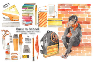 Back to School Watercolor Clip Art for Creative Design Projects