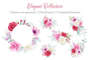 Elegant Watercolor Flowers Collection: A Versatile Illustration for Creative Projects