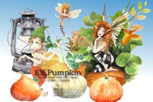 Elf Pumpkin Watercolor Clip Art: A Versatile Illustration for Modern Branding