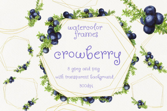 Frames with Watercolor Crowberry: A Review for Digital Product Creators