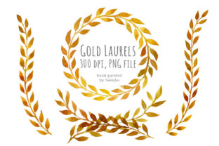 Gold Laurel Wreaths, Watercolor Painted: A Versatile Illustration for Local Branding