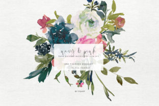 Hand Painted Watercolor Peony Bouquet for Local Business Branding