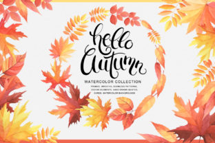 Hello Autumn Watercolor Illustrations for Local Business Branding