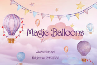 Magic Balloons Watercolor Set: A Playful Illustration for Creative Sellers