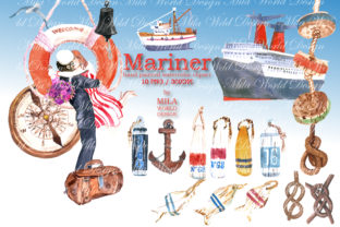 Mariner Watercolor Clip Art and Illustrations
