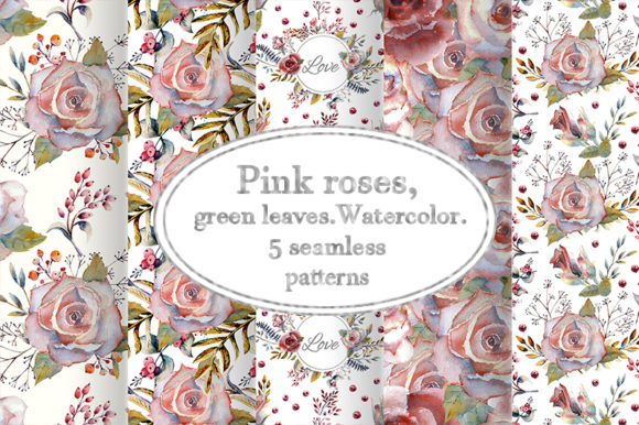 Pink Rose Watercolor Illustrations
