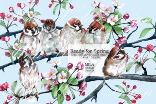 Ready for Spring Watercolor Clip Art and Illustrations