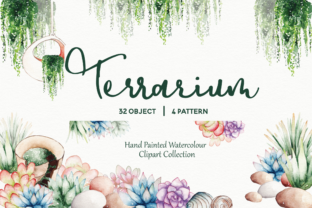Succulent Terrarium Watercolor: A Fresh Graphic Design Asset for Modern Branding