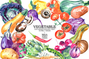 Vegetable Watercolor Clip Art and Illustrations