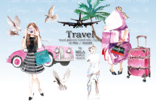 Watercolor Clip Art Travel Clipart and Illustrations