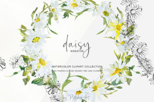 Watercolor Daisy Wreath Clip Art Set Review: A Versatile Illustration for Branding and Marketing