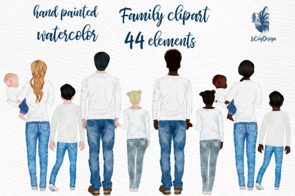 Watercolor Family Clipart and Illustrations