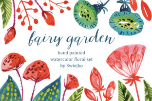 Watercolor Fantasy Flowers Hand Painted Illustrations