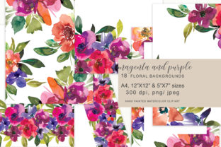 Watercolor Floral Backdrop & Illustrations