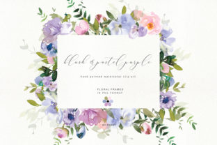 Watercolor Floral Clipart Blush Purple for Real Crafting