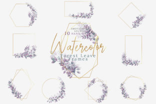 Watercolor Geometric Forest Leaves Frame: A Versatile Illustration for Creative Branding