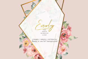 Watercolor Gold Geometric Frames for Illustrations