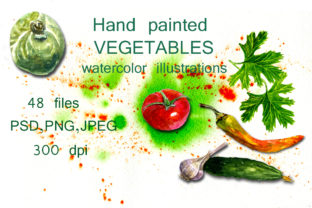 Watercolor Illustrations Vegetables: A Versatile Graphic Design Asset for Crafters