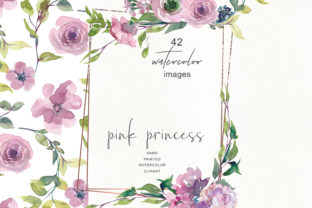 Watercolor Mauve Rose Clipart and Illustrations