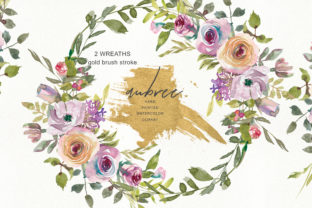 Watercolor Mauve Rose Wreath Clipart: A Versatile Illustration for Handmade Projects