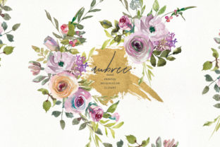 Watercolor Mauve Subtle Flower Clipart and Illustrations