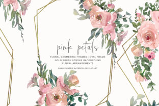 Watercolor Pink Gold Floral Frame Set Review for Digital Product Creators
