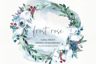 Watercolor White Rose Wreath Clipart for Handmade Businesses