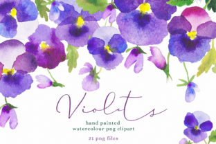 Watercolour Flower Violets Clipart: A Versatile Illustration for Handmade Creations